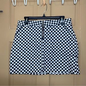 Checker Print Mini Skirt